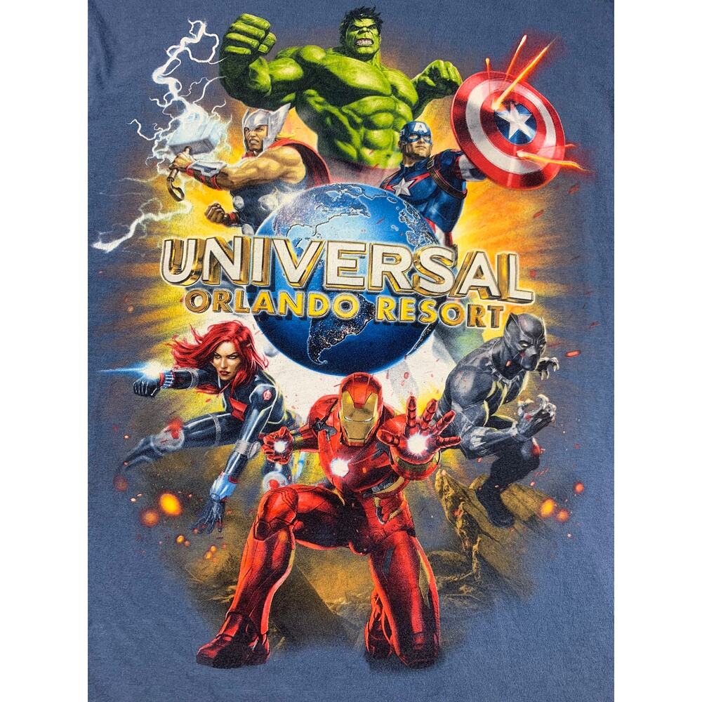 Universal Studios Women's S Blue Orlando Resorts Marvel Avengers T-Shirt‎ - Picture 4 of 8